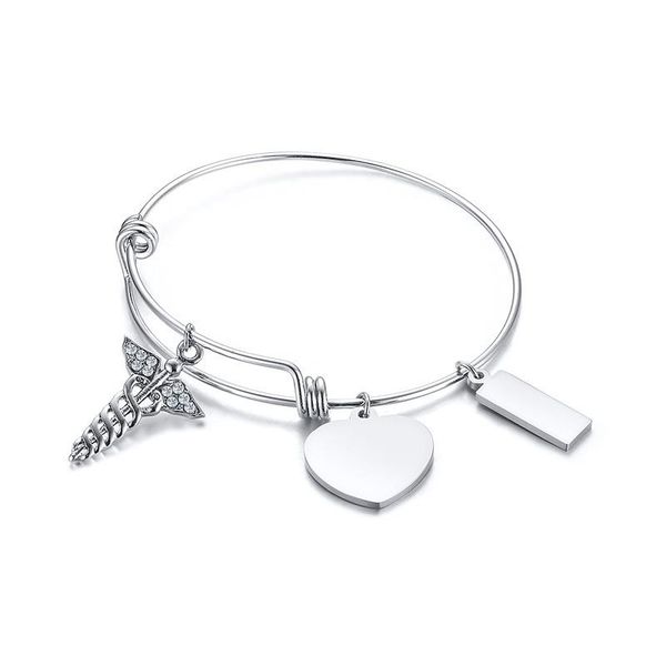 charm bracelets crystal caduceus silver tone expandable bangle heart tag bracelet stainless steel adjustable wire bangles woman gift, Golden;silver
charm bracelets crystal caduceus silver tone expandable bangle heart tag bracelet stainless steel adjustable wire bangles woman gift, Golden;silver