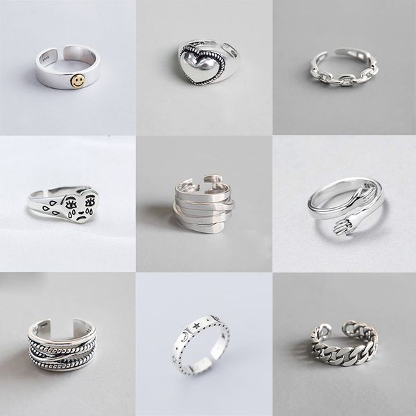 designer rings yaologe 925 sterling silver vintage smile cry face heart geometric irregular finger open for party birthday gift, Golden;silver
designer rings yaologe 925 sterling silver vintage smile cry face heart geometric irregular finger open for party birthday gift, Golden;silver