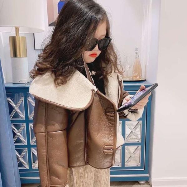 jackets girls lamb fur coat autumn winter retro children's fashion blouse jacket kids short faux leather coats loose outwear, Blue;gray
jackets girls lamb fur coat autumn winter retro children's fashion blouse jacket kids short faux leather coats loose outwear, Blue;gray
