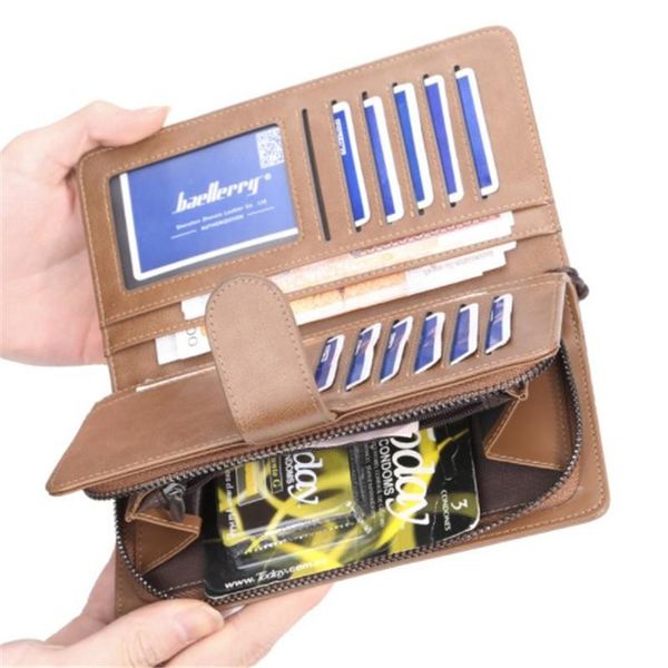 baellerry male wallets business pu leather long design quality fashion casual multi-function male card holder purse zipper walle, Red;black
baellerry male wallets business pu leather long design quality fashion casual multi-function male card holder purse zipper walle, Red;black