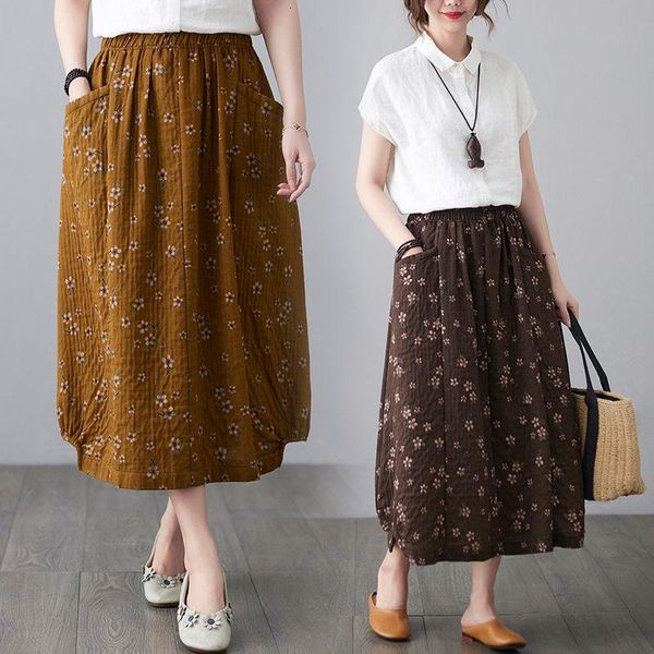 skirts retro floral skirt for womens 2021 summer ethnic style loose big size elastic waist a-line printed mujer faldas aq629, Black
skirts retro floral skirt for womens 2021 summer ethnic style loose big size elastic waist a-line printed mujer faldas aq629, Black