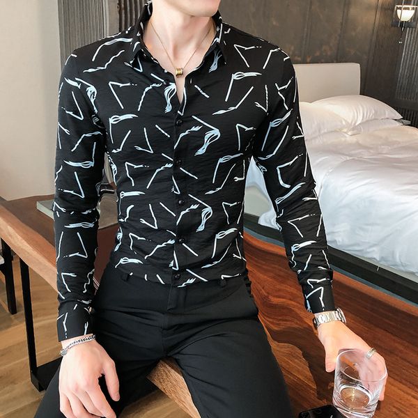 men's shirt spring new business thin digital fit shirts for formal clothes wear night club prom tuxedo casual 848c, White;black
men's shirt spring new business thin digital fit shirts for formal clothes wear night club prom tuxedo casual 848c, White;black