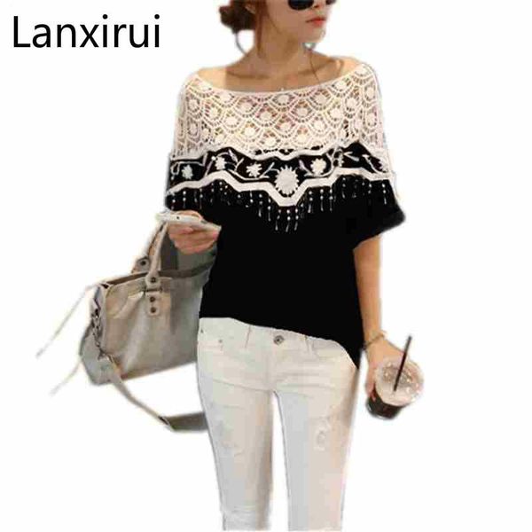 women's blouses & shirts fashion hollow out shirt for women crochet cape lace collar batwing sleeve blouse blusas femininas plus si, White
women's blouses & shirts fashion hollow out shirt for women crochet cape lace collar batwing sleeve blouse blusas femininas plus si, White