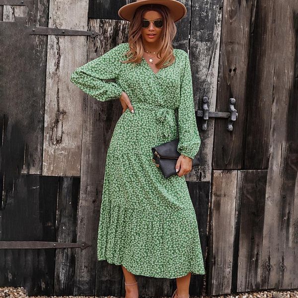 casual dresses fashion women's printed long-sleeved v neck maxi dress autumn 2021 temperament vintage big swing elegant female vestidos, Black;gray
casual dresses fashion women's printed long-sleeved v neck maxi dress autumn 2021 temperament vintage big swing elegant female vestidos, Black;gray