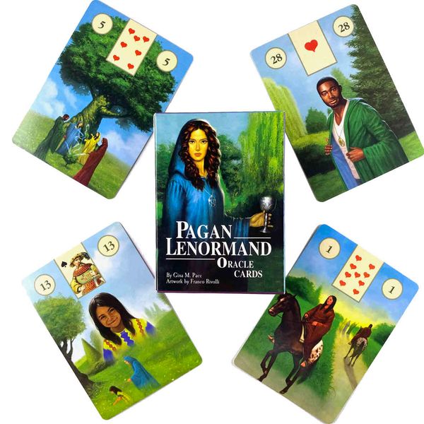 pagan lenormand oracles cards leisure party table game fortune-telling prophecy tarot deck with guide book
