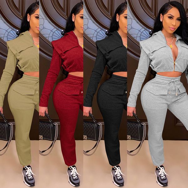 two piece tracksuit set zip up cropped hoodie pants 2 piece joggers set women sweat suits sports wear d35-ez51, White
two piece tracksuit set zip up cropped hoodie pants 2 piece joggers set women sweat suits sports wear d35-ez51, White