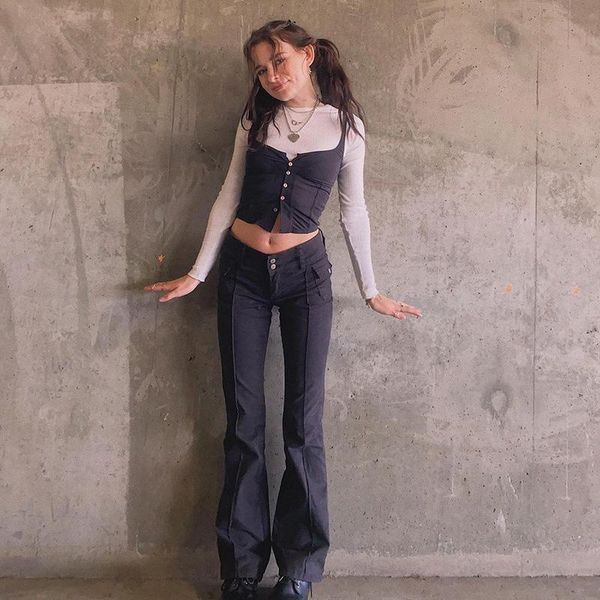 women's pants & capris women y2k aesthetics jeans vintage solid color slim straight wide leg trousers e-girl spring autumn 90s fashion, Black;white
women's pants & capris women y2k aesthetics jeans vintage solid color slim straight wide leg trousers e-girl spring autumn 90s fashion, Black;white