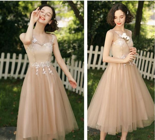 new short champagne homecoming dresses sheer neck lace appliques sleeveless cocktail dress party prom gown, Blue;pink
new short champagne homecoming dresses sheer neck lace appliques sleeveless cocktail dress party prom gown, Blue;pink