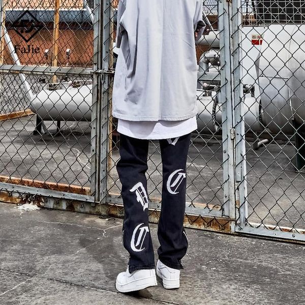 men's jeans letter embroidery goth pants 2021 summer american trend retro high street style loose straight zipper trousers, Blue
men's jeans letter embroidery goth pants 2021 summer american trend retro high street style loose straight zipper trousers, Blue