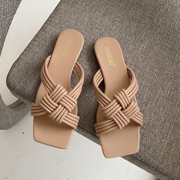 slippers 2021 fashion brand narrow weave women square toe flat casual shoes summer slide outdoor flip flops beach sandals mujer, Black
slippers 2021 fashion brand narrow weave women square toe flat casual shoes summer slide outdoor flip flops beach sandals mujer, Black