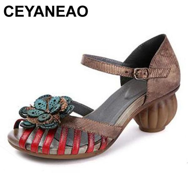 sandals ceyaneao genuine leather retro buckle strap casual summer floral high heel strange style peep toe handmade women shoes, Black
sandals ceyaneao genuine leather retro buckle strap casual summer floral high heel strange style peep toe handmade women shoes, Black