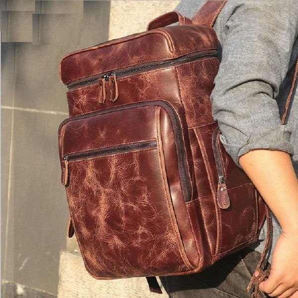backpack man cow leather big large capacity 15" laptravel business casual vintage bags men brown brand school bag
backpack man cow leather big large capacity 15" laptravel business casual vintage bags men brown brand school bag
