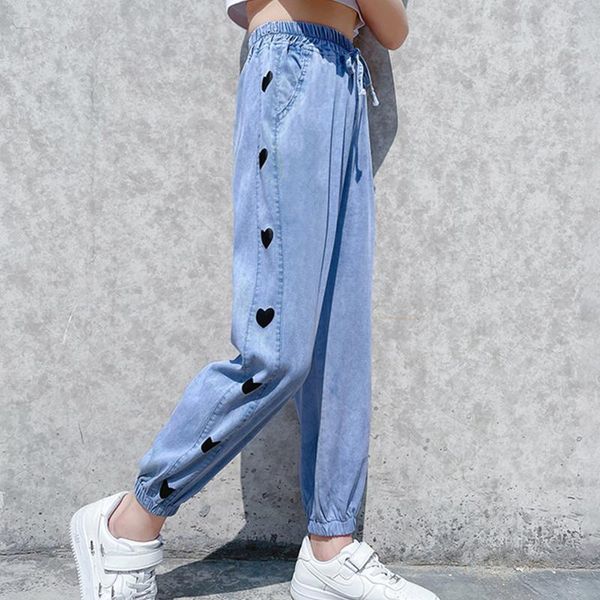jeans 2021 fashion heart print for girls teenage clothes elastic waist denim wide leg pants summer girl kids thin trousers 5-14y, Blue
jeans 2021 fashion heart print for girls teenage clothes elastic waist denim wide leg pants summer girl kids thin trousers 5-14y, Blue