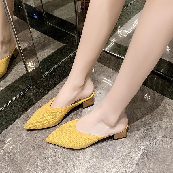 slippers knit women pointed toe breathable thick heel mules shoes summer elegant square 2021, Black
slippers knit women pointed toe breathable thick heel mules shoes summer elegant square 2021, Black
