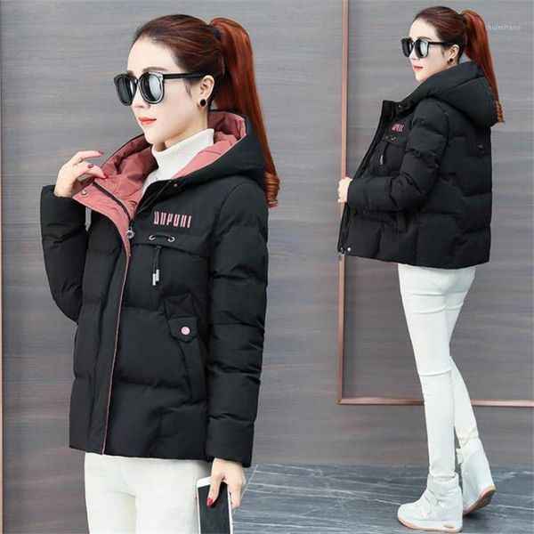 women's down & parkas 2022 short winter korean version loose thick student bread coat hooded small padded jacket, Black
women's down & parkas 2022 short winter korean version loose thick student bread coat hooded small padded jacket, Black