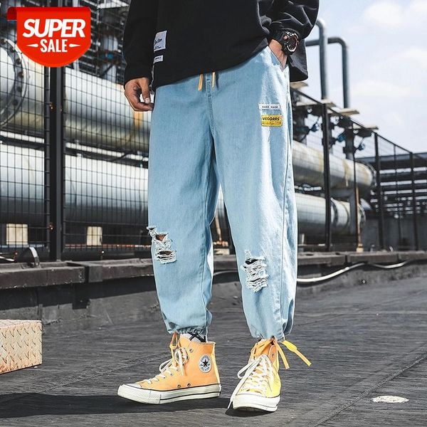 new concise style color patchwork hole washing process fashion casual men's jogger denim nine pants harem jeans streetwear #f761, Blue
new concise style color patchwork hole washing process fashion casual men's jogger denim nine pants harem jeans streetwear #f761, Blue