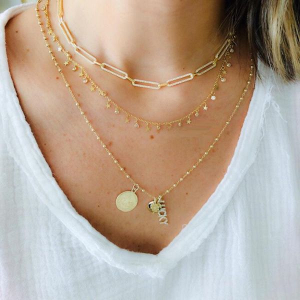 new wedding necklace jewelry micro pave cz safety pin link chain choker necklace 32+10 cm for layer short wholesale, Golden;silver
new wedding necklace jewelry micro pave cz safety pin link chain choker necklace 32+10 cm for layer short wholesale, Golden;silver