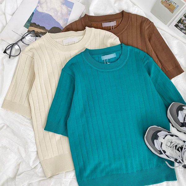 women's t-shirt striped korean temperament round neck summer thin slim fit all-match short-sleeved knitted, White
women's t-shirt striped korean temperament round neck summer thin slim fit all-match short-sleeved knitted, White