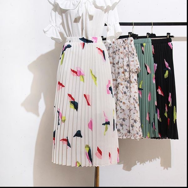 pleated skirt female 2021 new fashion casual chiffon skirt elastic high waist korean style mid calf floral printed skirts womens, Black
pleated skirt female 2021 new fashion casual chiffon skirt elastic high waist korean style mid calf floral printed skirts womens, Black