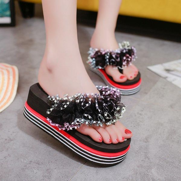 slippers summer flip flops for women 6.5cm high heels sandals 2021 heel outdoor beach platform, Black
slippers summer flip flops for women 6.5cm high heels sandals 2021 heel outdoor beach platform, Black