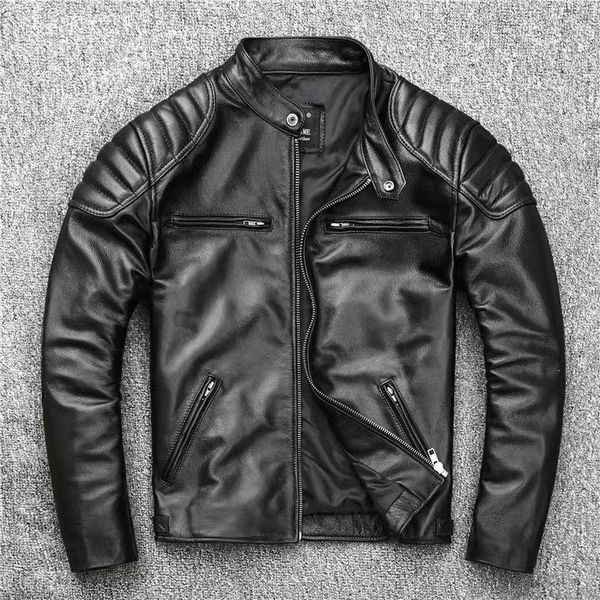 men's leather & faux 2021 autumn winter fashion men jacket vintage motorcycle jackets genuine cowhide coat male biker clothing e428, Black
men's leather & faux 2021 autumn winter fashion men jacket vintage motorcycle jackets genuine cowhide coat male biker clothing e428, Black