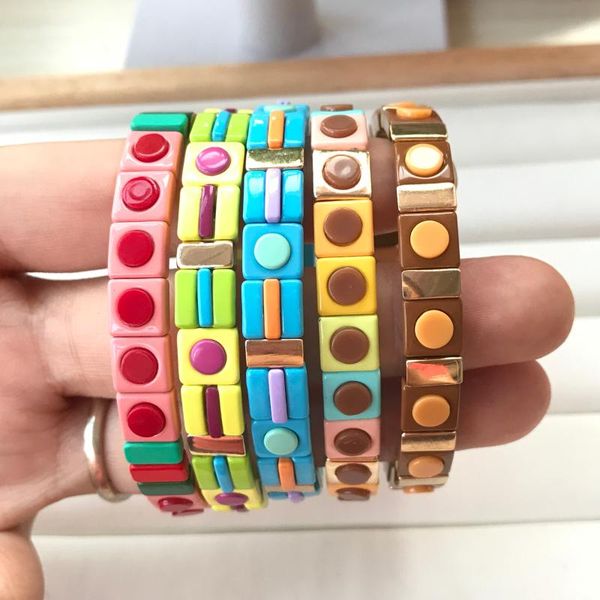 beaded, strands colorful tile enamel bracelet,multi-stack tila bead stretch bracelet,painted brass pulseira fashion women boho jewelry qc270, Black
beaded, strands colorful tile enamel bracelet,multi-stack tila bead stretch bracelet,painted brass pulseira fashion women boho jewelry qc270, Black