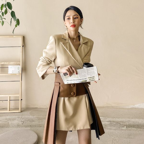 fashion personality long slim blazer and mini a-line temperamental work style skirt suits f36z, Black;gray
fashion personality long slim blazer and mini a-line temperamental work style skirt suits f36z, Black;gray