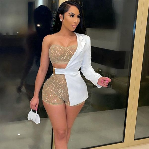 two piece sets women tracksuits club outfits festival clothing rhinestone blazer and shorts set birthday 2 matching, Gray
two piece sets women tracksuits club outfits festival clothing rhinestone blazer and shorts set birthday 2 matching, Gray
