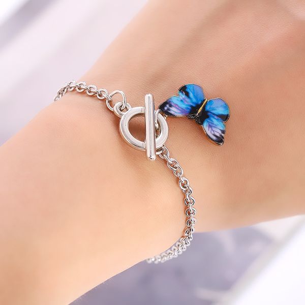 jewelry hand decoration mori blue butterfly pendant bracelet, Golden;silver
jewelry hand decoration mori blue butterfly pendant bracelet, Golden;silver