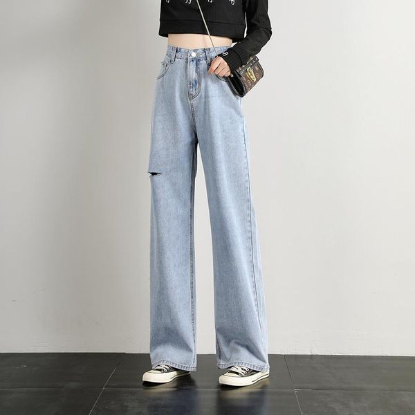 women's jeans straight female boyfriend for women denim pants mom girl high waist torn bell bottom trousers wide leg, Blue
women's jeans straight female boyfriend for women denim pants mom girl high waist torn bell bottom trousers wide leg, Blue