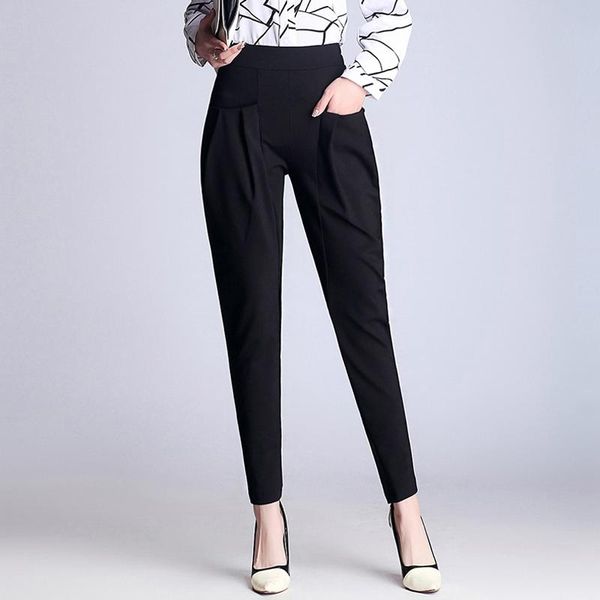 women's pants & capris plus size spring elastic waist women black harem female full length casual 2021 office ladies pencil trousers, Black;white
women's pants & capris plus size spring elastic waist women black harem female full length casual 2021 office ladies pencil trousers, Black;white