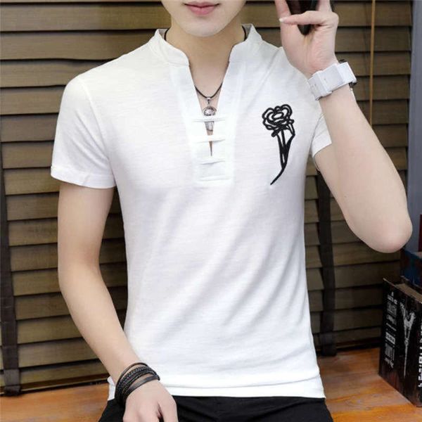 sleeve korean slim fitting chinese short style wear v-neck men's youth thin t-shirt fashionable summer clothes, Black;gray
sleeve korean slim fitting chinese short style wear v-neck men's youth thin t-shirt fashionable summer clothes, Black;gray