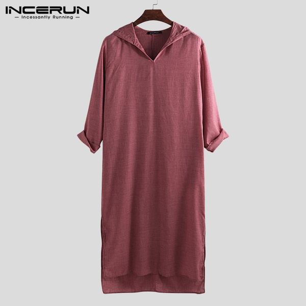 ethnic clothing incerun men solid color muslim kaftan hooded robes long sleeve v neck loose jubba thobe islamic saudi style s-5xl, Red
ethnic clothing incerun men solid color muslim kaftan hooded robes long sleeve v neck loose jubba thobe islamic saudi style s-5xl, Red