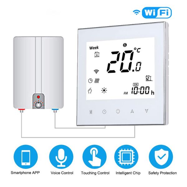 smart home control digital water/gas boiler heating thermostat with wifi connection & voice energy saving ac 95-240v 5a touchscreen
smart home control digital water/gas boiler heating thermostat with wifi connection & voice energy saving ac 95-240v 5a touchscreen