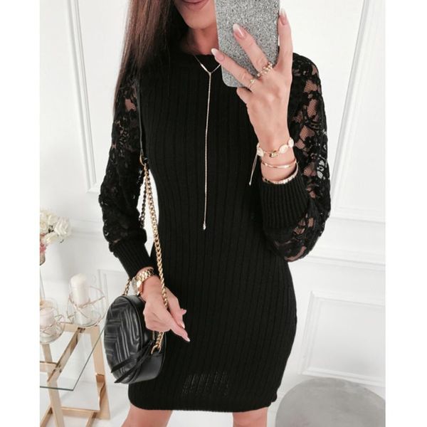 casual dresses nice women black long sleeve lace patchwork bodycon o-neck pencil work dress vestito robe mujer#j31, Black;gray
casual dresses nice women black long sleeve lace patchwork bodycon o-neck pencil work dress vestito robe mujer#j31, Black;gray
