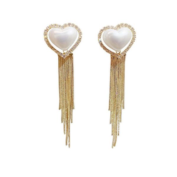 dangle & chandelier 2021 zinc alloy brinco love tassel long earrings for women brincos feminino wedding jewelery korean fashion piercing, Silver
dangle & chandelier 2021 zinc alloy brinco love tassel long earrings for women brincos feminino wedding jewelery korean fashion piercing, Silver