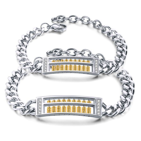 high quatity titanium steel charm bracelets for women fashion simple abacus couple silver chian bangle designer luxury jewelry mens gold bra, Golden;silver
high quatity titanium steel charm bracelets for women fashion simple abacus couple silver chian bangle designer luxury jewelry mens gold bra, Golden;silver