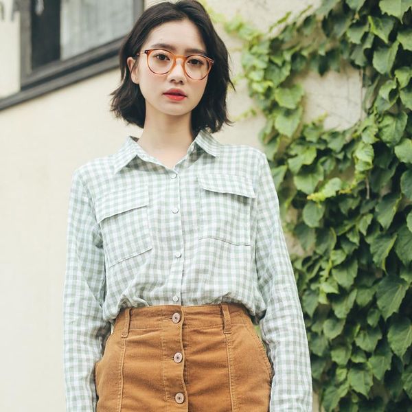 autumn women blouses long sleeve loose preppy style casual plaid sweet female all-match 2021 new, White
autumn women blouses long sleeve loose preppy style casual plaid sweet female all-match 2021 new, White