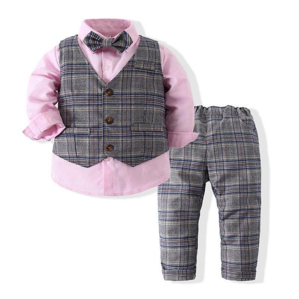clothing sets 2021 children's long sleeved shirt vest bow tie suit boys' plaid gentleman host performance baby handsome formal dre, White
clothing sets 2021 children's long sleeved shirt vest bow tie suit boys' plaid gentleman host performance baby handsome formal dre, White