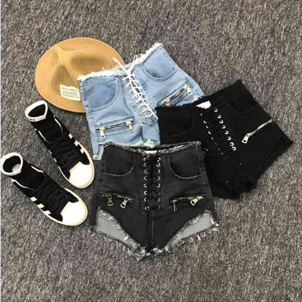 fanco summer fashion zipper women short high waist blue black grey college style lace up korean denim, White;black
fanco summer fashion zipper women short high waist blue black grey college style lace up korean denim, White;black