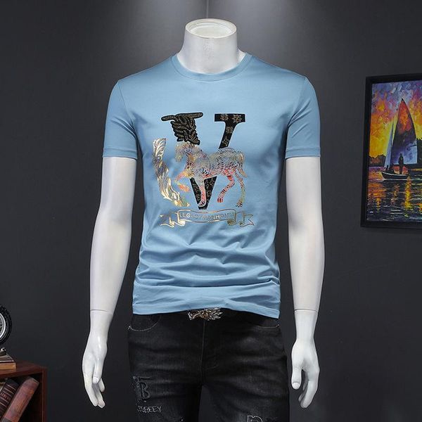 men's t-shirts summer 2021 fashion high end half sleeve short t-shirt drill embroidery, White;black
men's t-shirts summer 2021 fashion high end half sleeve short t-shirt drill embroidery, White;black