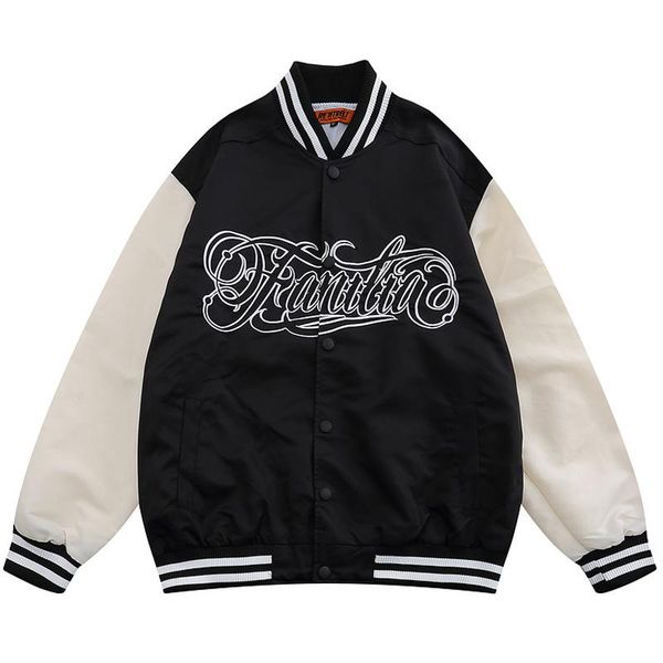 men's jackets men patchwork jacket vintage bomber 2021 autumn male oversized v-neck letter embroidery baseball streetwear coats, Black;brown
men's jackets men patchwork jacket vintage bomber 2021 autumn male oversized v-neck letter embroidery baseball streetwear coats, Black;brown
