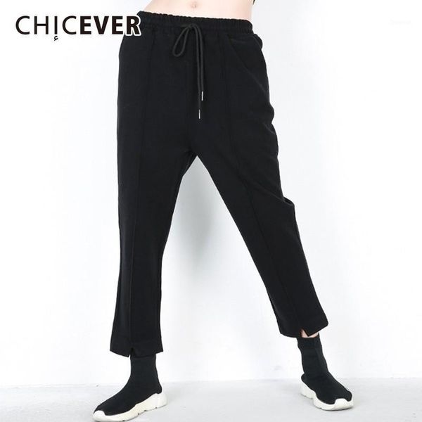 women's pants & capris chicever autumn winter trouser for women lace up elastic high waist loose black harem female fashion casual clot, Black;white
women's pants & capris chicever autumn winter trouser for women lace up elastic high waist loose black harem female fashion casual clot, Black;white