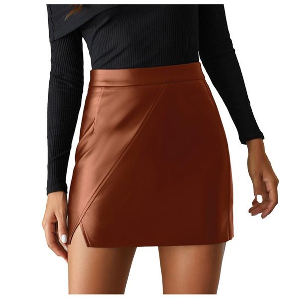 skirts fashion women solid irregular short skirt high waist leather mini a-line slitting slimming pleated, Black
skirts fashion women solid irregular short skirt high waist leather mini a-line slitting slimming pleated, Black