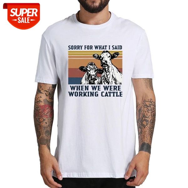 Vintage Cow Sorry for What I Said When We Were Working Cattle T Shirt Short Sleeve O-neck Summer 100% Cotton Tshirt #9L9q, White;black
Vintage Cow Sorry for What I Said When We Were Working Cattle T Shirt Short Sleeve O-neck Summer 100% Cotton Tshirt #9L9q, White;black