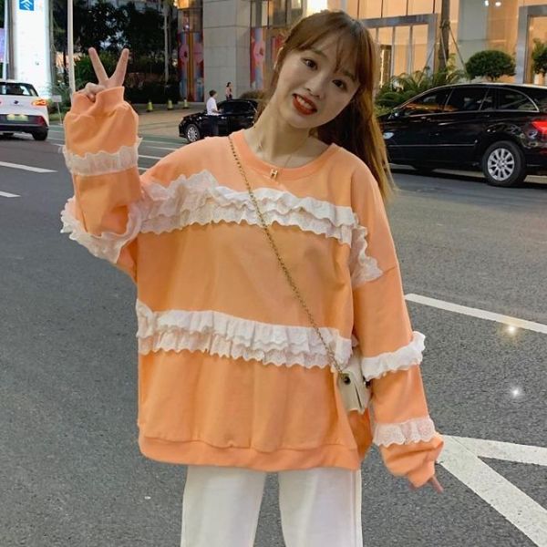 women's hoodies & sweatshirts plus size clothing ulzzang loose long sleeve casual korean women lace patchwork spring autumn, Black
women's hoodies & sweatshirts plus size clothing ulzzang loose long sleeve casual korean women lace patchwork spring autumn, Black