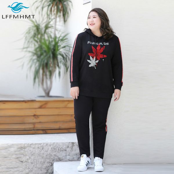 2021 new large plus size long sleeve leaves rhinestone women hoodie sweatshirt female elastic waist pant casual two pieces set 4m43, Gray
2021 new large plus size long sleeve leaves rhinestone women hoodie sweatshirt female elastic waist pant casual two pieces set 4m43, Gray