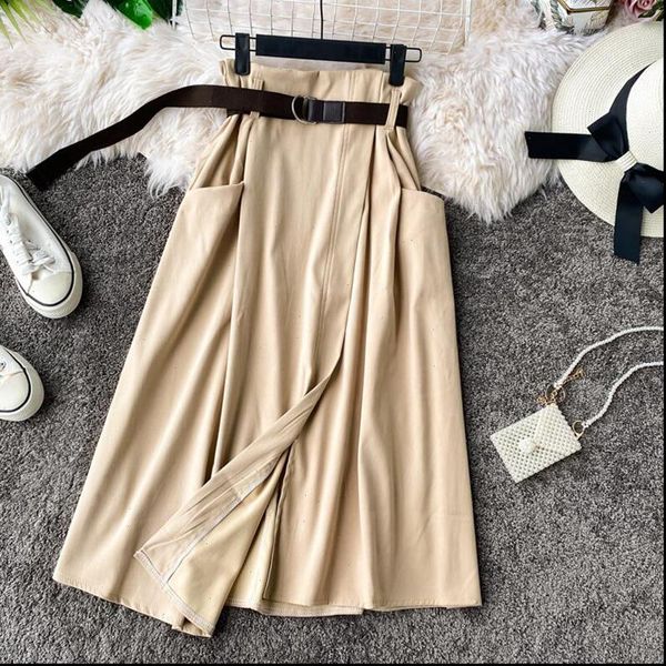 slim high waist a line skirts womens 2021 spring summer irregular elegant midi skirt korean pocket female with belt casual skirt, Black
slim high waist a line skirts womens 2021 spring summer irregular elegant midi skirt korean pocket female with belt casual skirt, Black