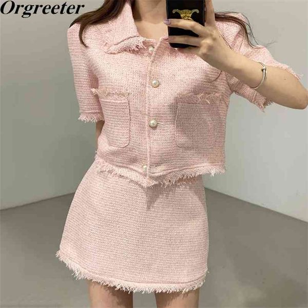 korean style tweed suit female fall lapel pearl buckle fringed jacket + high waist a-line mini skirt two piece set women 210602, White
korean style tweed suit female fall lapel pearl buckle fringed jacket + high waist a-line mini skirt two piece set women 210602, White