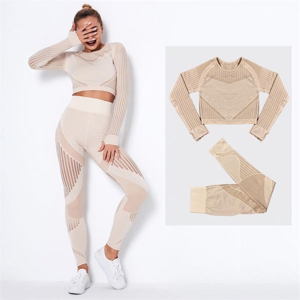 seamless yoga set women fitness clothing hollow out long sleeve crop running leggings 2pcs sport outfits workout gym suit 210821, Gray
seamless yoga set women fitness clothing hollow out long sleeve crop running leggings 2pcs sport outfits workout gym suit 210821, Gray